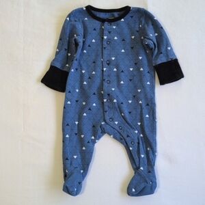 tag mod triangle cotton snap footie sleeper pajamas with mitts 3 months baby boy